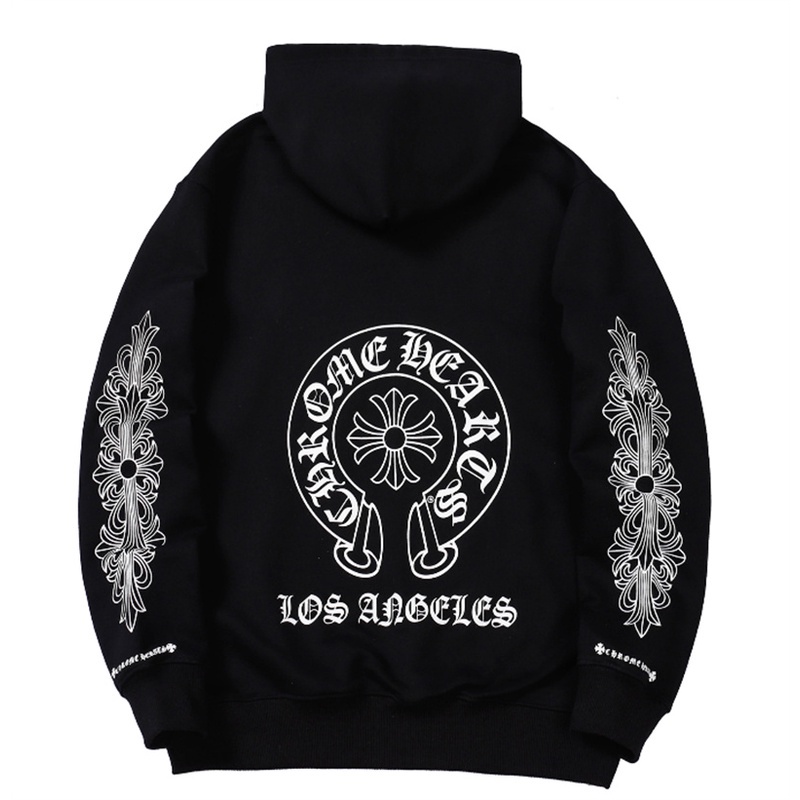 Áo hoodie nhung plus size in hình Chrome Hearts cổ điển dành cho nam và nữ