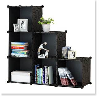Tủ kệ sách nhựa lắp ghép 6 ngăn chắc chắn