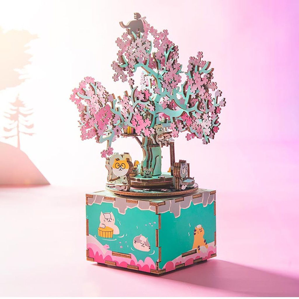 [BẢN XUẤT KHẨU TIẾNG ANH] Mô hình Hộp nhạc Cherry Blossom Tree AM409 Music Box