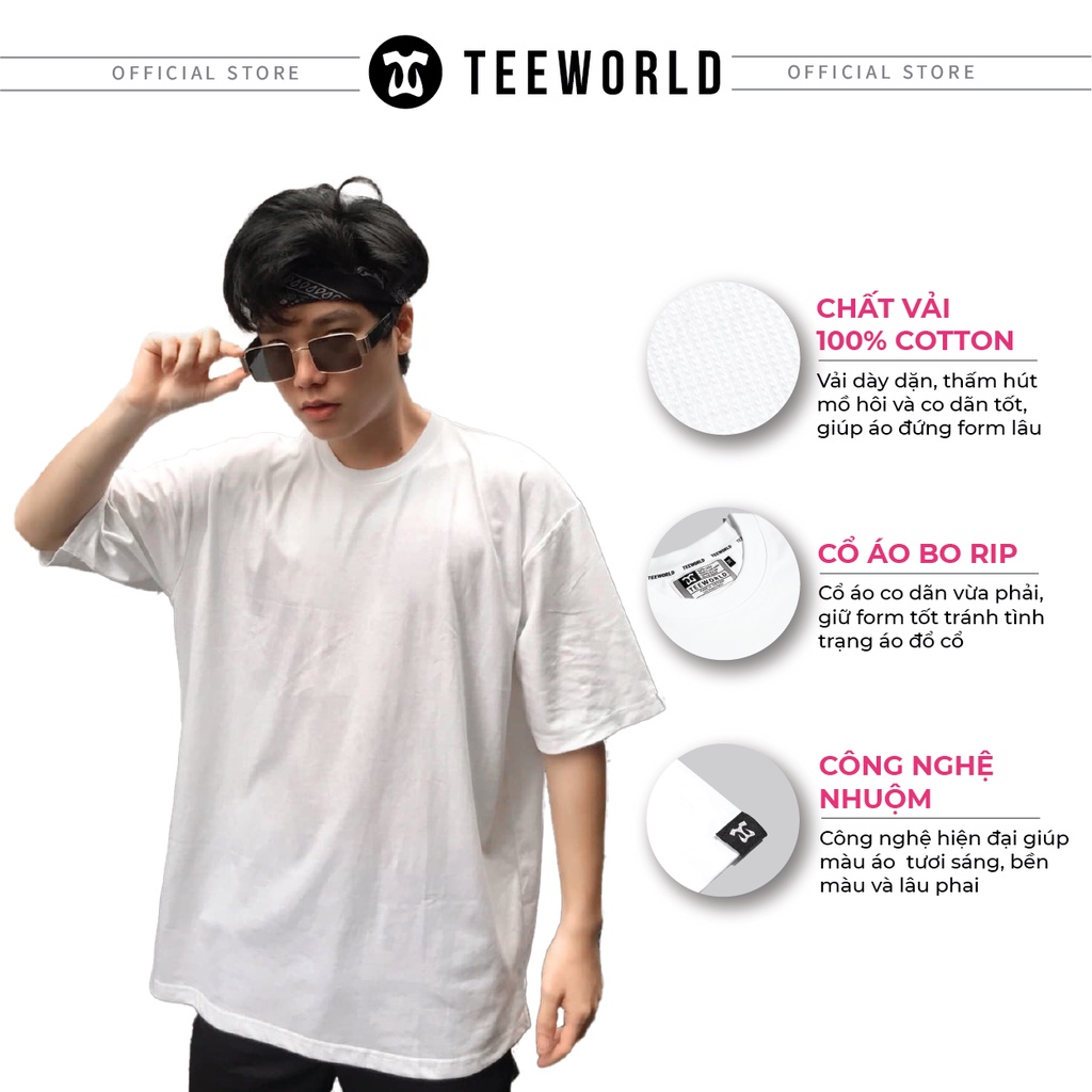 Áo thun Teeworld Basic Tee Nam Nữ Trắng Đen Form Rộng Unisex | BigBuy360 - bigbuy360.vn