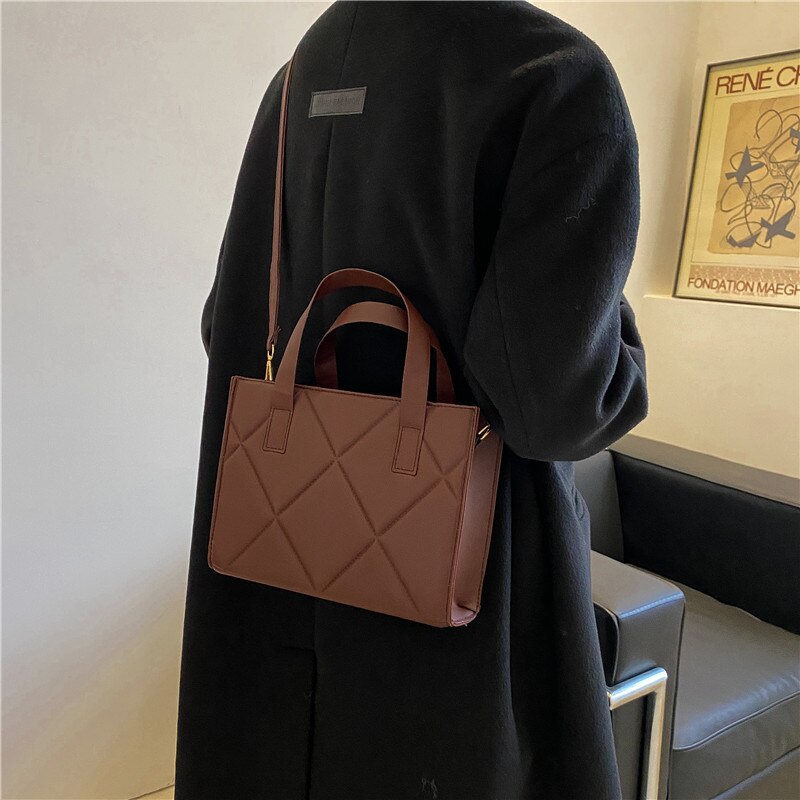 Túi xách JASMIN NOIR chần bông họa tiết caro hình vuông nhỏ đơn giản thời trang dành cho nữ