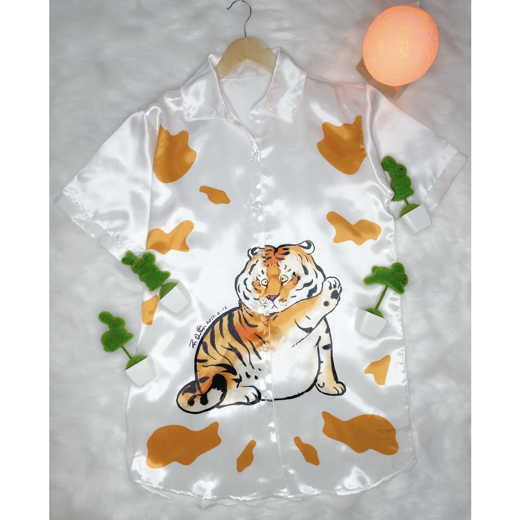 VÁY NGỦ, ĐẦM NGỦ SƠMI HỔ CHIBI LỤA SATIN CAO CẤP [ Sleepy_Xưởng Đồ Ngủ Giá Sỉ ] | BigBuy360 - bigbuy360.vn