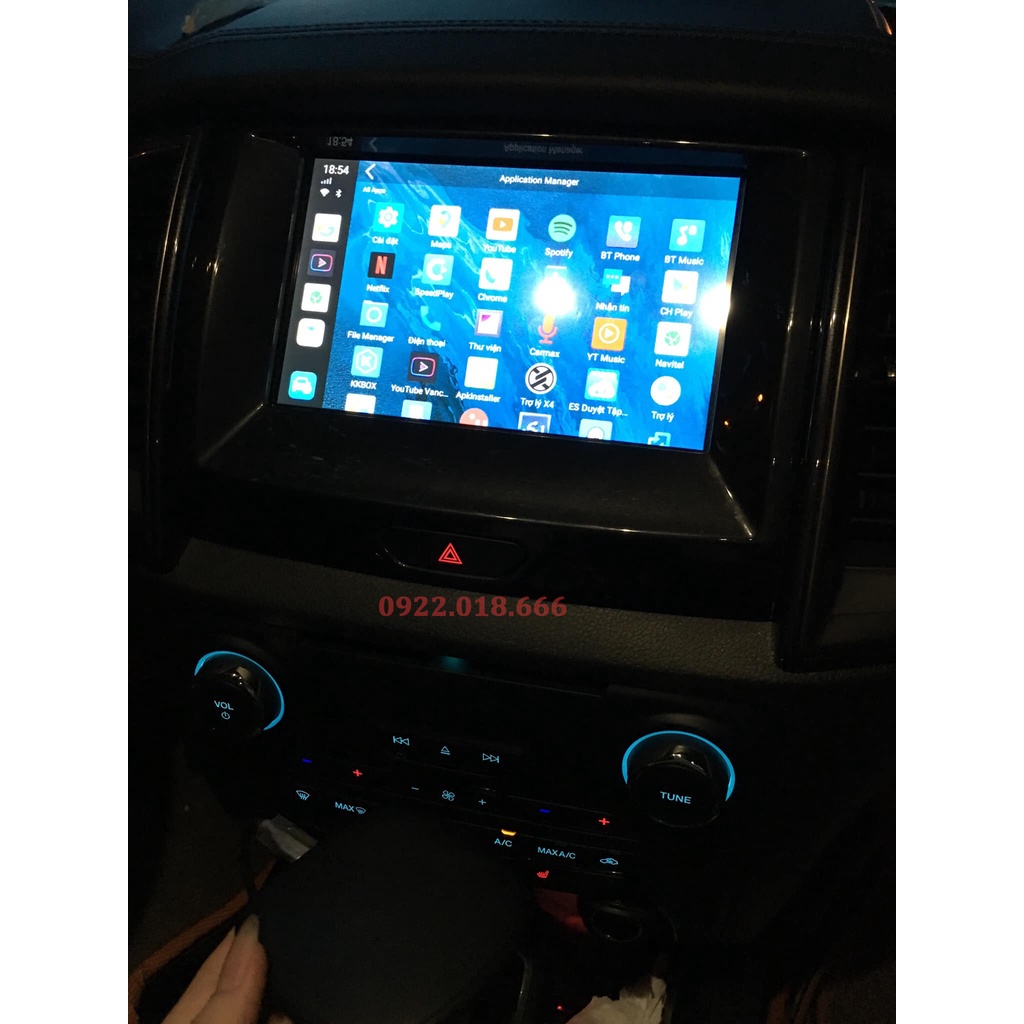 Bộ Carplay Android Box Ai Lắp cho Xe Ford Ranger 2018 - 2021 Cắm sim 4G - Ram 4G,Rom64GB