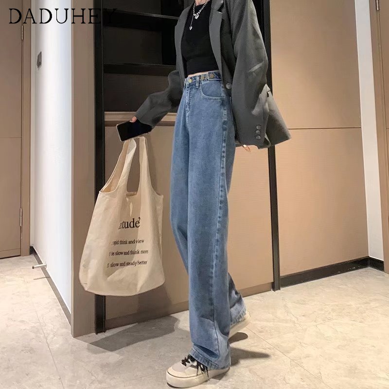 Quần jean nữ ống rộng lưng cao