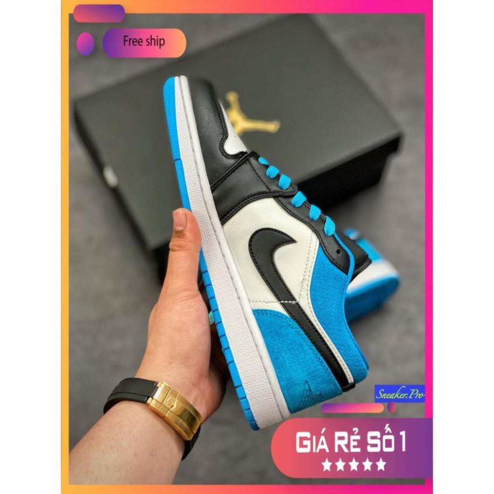 Giày thể thao AIR Jordan 1 Low Laser Blue  thấp cổ siêu đẹp, năng động dành cho nam và nữ