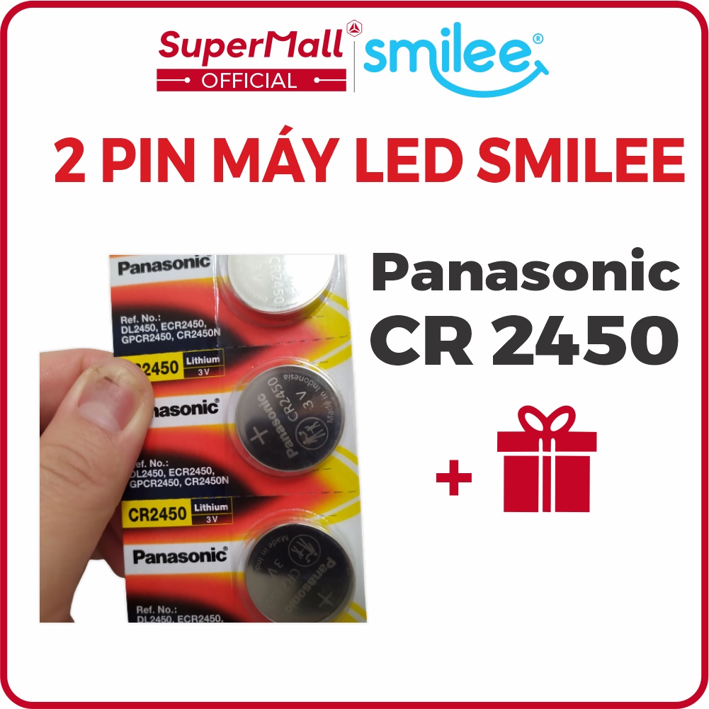 Pin máy LED Tẩy trắng răng Smilee, 3V, CR2450 - Panasonic | Pin cúc áo 3V CR 2450