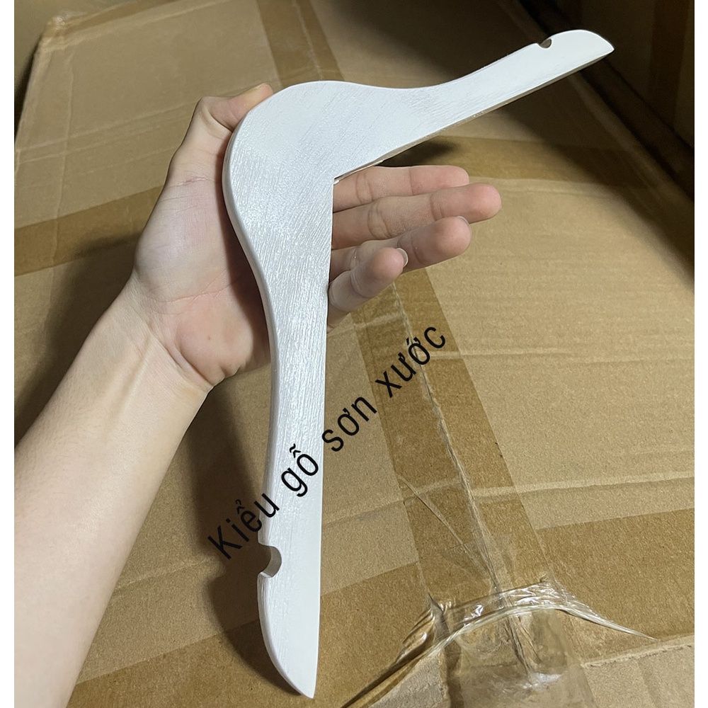 Móc gỗ trắng treo quần áo trẻ em, gỗ trắng KTN 32cm