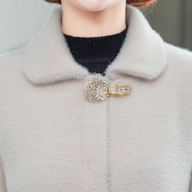 Mẹ quần áo mùa xuân và mùa thu áo khoác nhung lông chồn 40 tuổi 50 phụ nữ trung niên áo ngắn 2021 mới | BigBuy360 - bigbuy360.vn