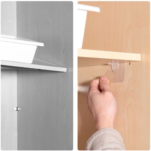 Set 4 Kẹp Cố Định Kệ Tủ Gắn Tường Tiện Dụng