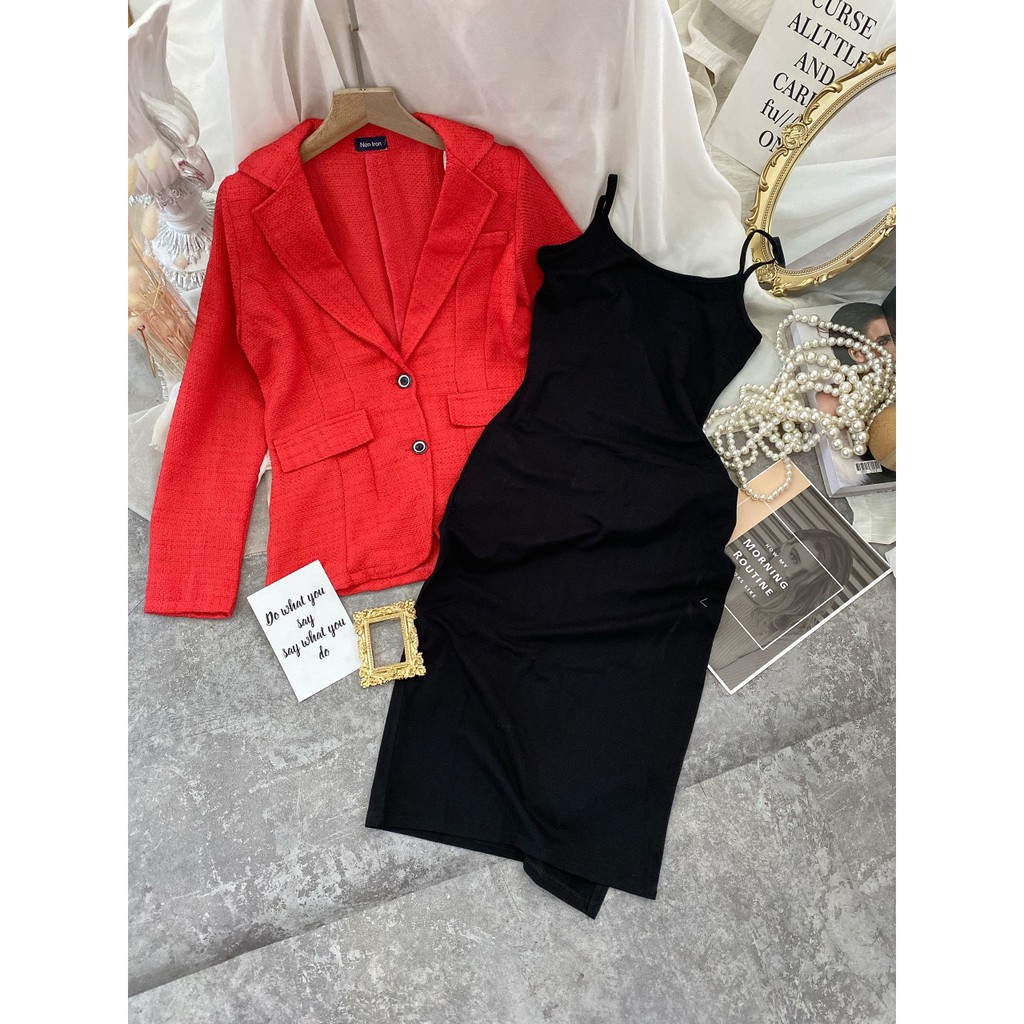 Áo khoác vest dạ đỏ