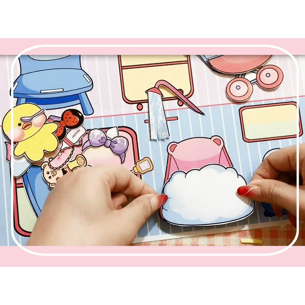 Bộ tranh chăm sóc bé vịt má hồng-lalafanfan-Đồ chơi giấy