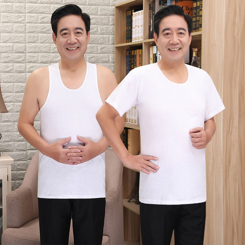 Áo Ba Lỗ Cotton Dáng Rộng Toàn Bộ Thời Trang Cho Đàn Ông Trung Niên