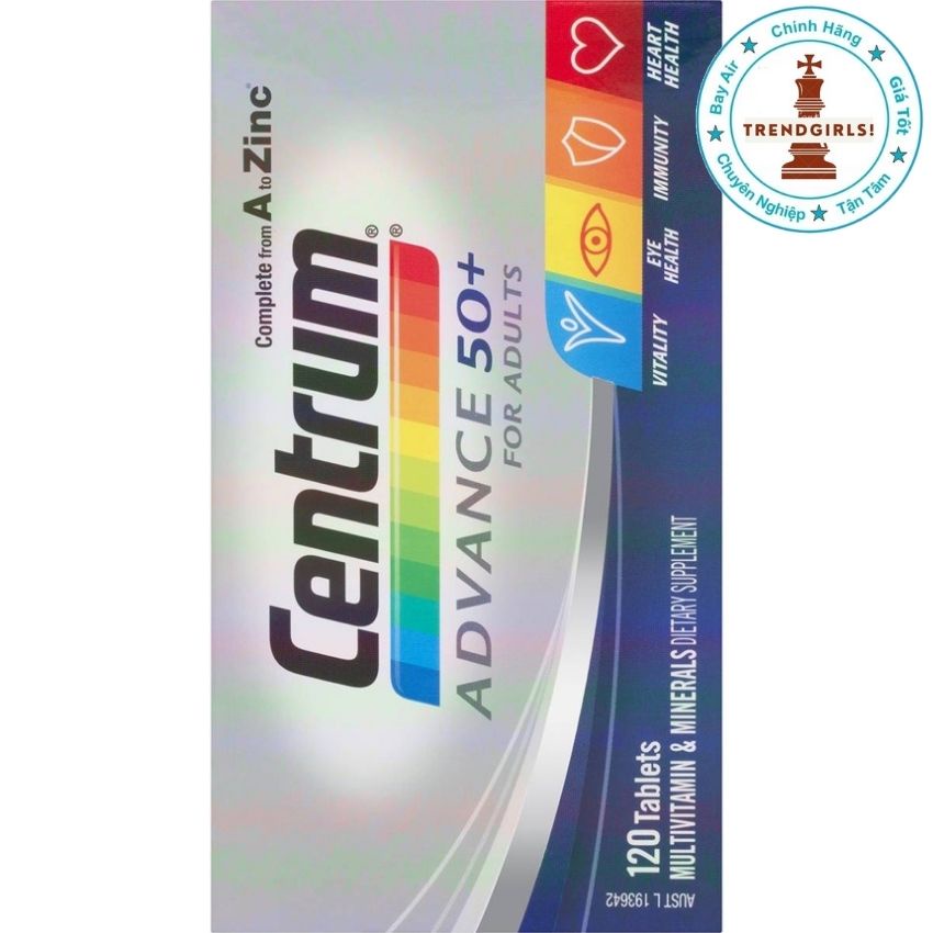 Vitamin tổng hợp cho người lớn Centrum Advance 50+ Multivitamin 120 viên Úc