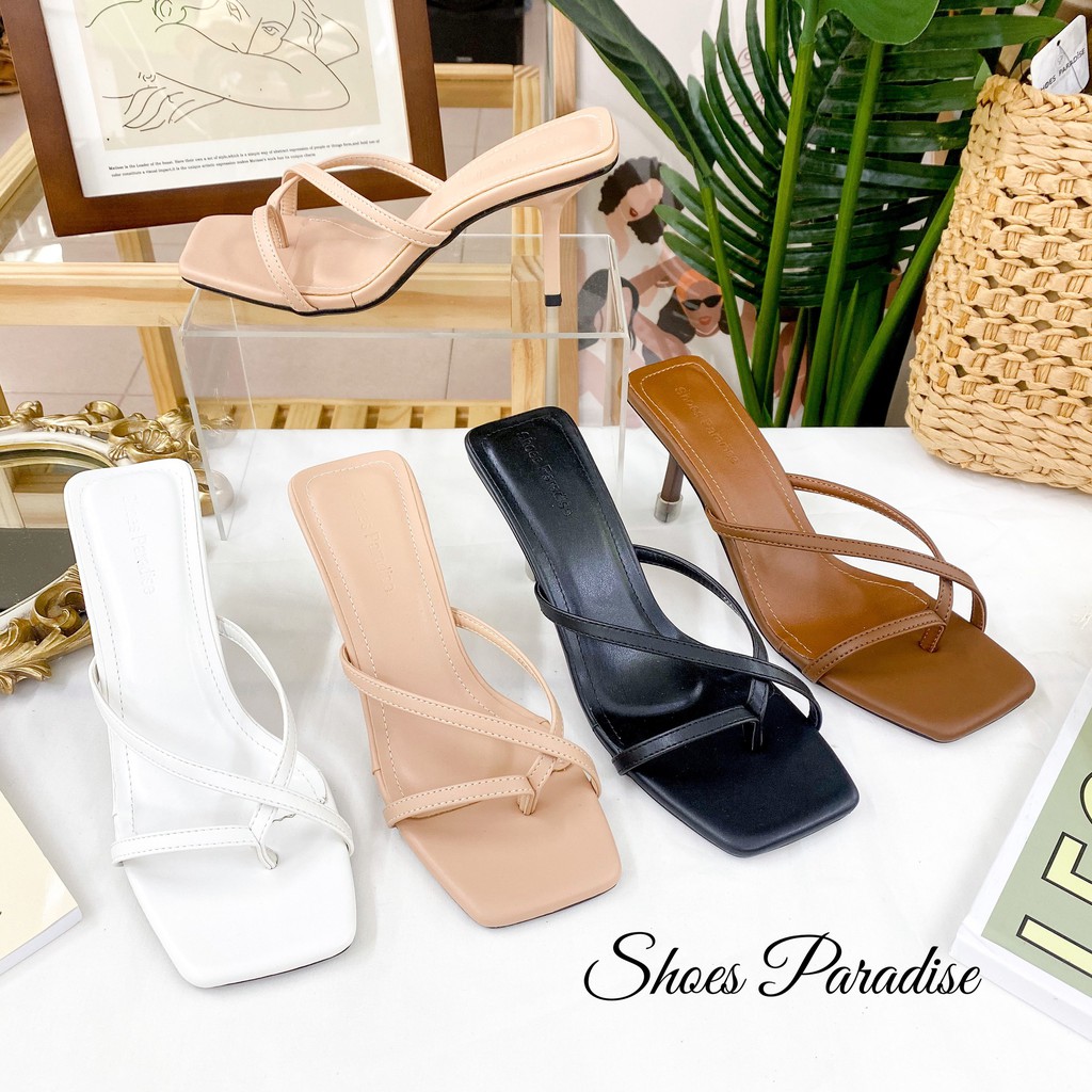 Giày nữ guôc nữ quai ngang guốc nữ đẹp giày mũi nhọn gót nhọn cao gót SHOES PARADISE DXK2