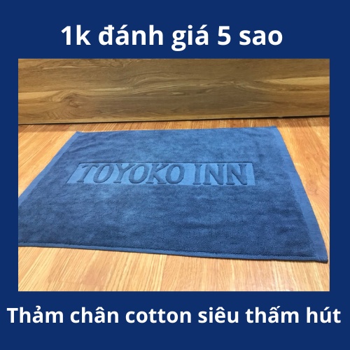 Thảm chân khách sạn xanh cotton 100% hàng xuất dư, thảm bám dính tốt, thấm hút nhanh, dễ dàng giặt với máy và khô nhanh