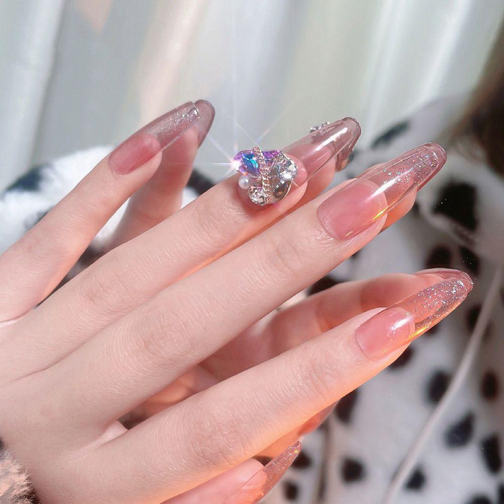 Dây Xích Kim Loại Hình Trái Tim Trang Trí Móng Tay Nghệ Thuật Thời Trang