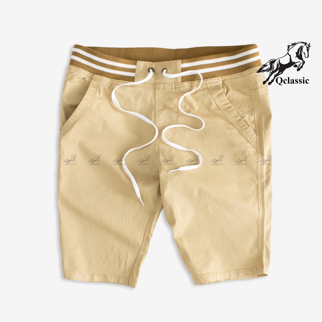 Quần short lưng thun nam vải kaki co giãn mềm mịn bền màu Q0006