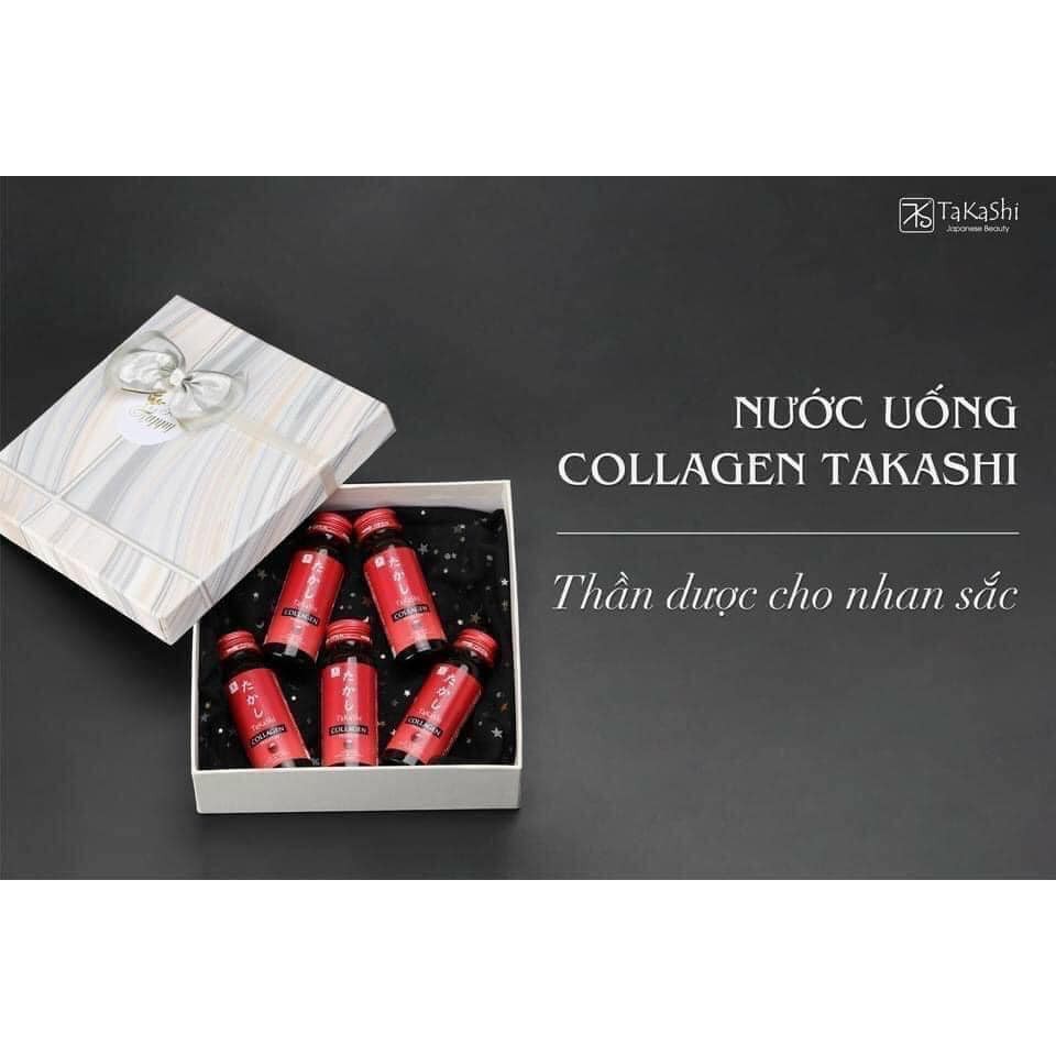 Nước uống Collagen Tươi Nhật Bản Takashi chống lão hóa giảm mỡ cân bằng nội tiết hỗ trợ xương khớp 50ml x 6 chai (1 hộp)