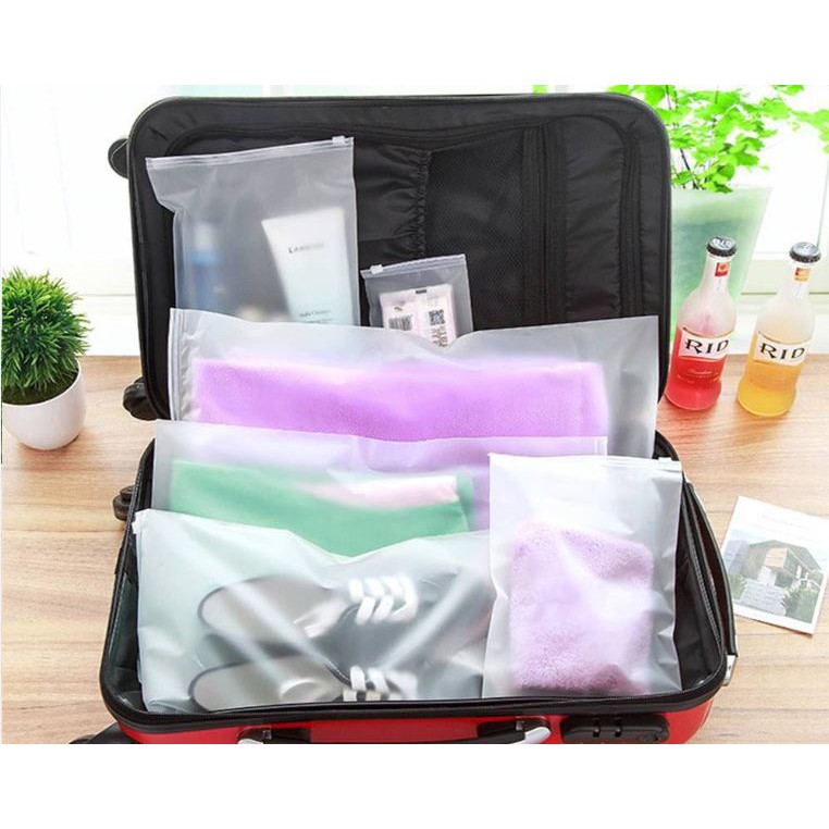 TÚI KHÓA ZIP Lụa Mờ Trắng Có Khóa Kéo - Túi Zipper Đựng Quần Áo, Đồ Cá Nhân, Giày Dép - Chống Bụi & Nước