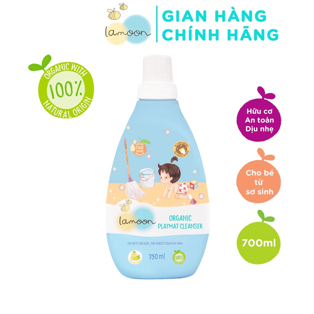 Nước lau thảm Organic cho bé Lamoon - Bình 750ml