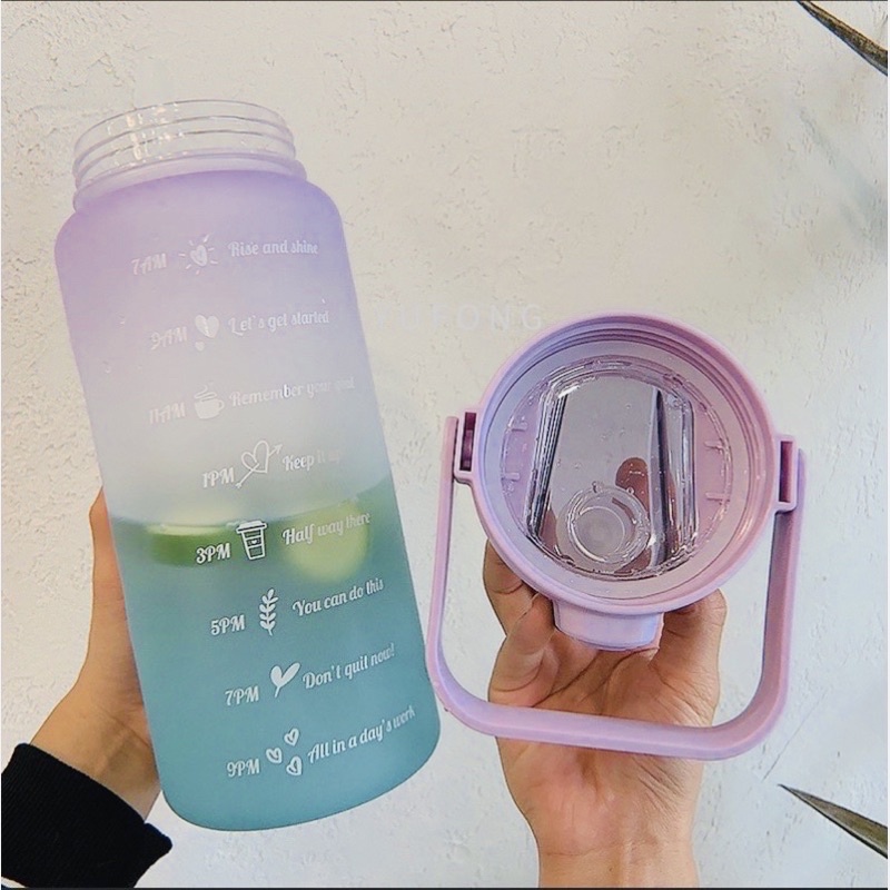 Bình Đựng Nước 2L Dễ Thương Có Vạch Báo Giờ Uống Nước 299