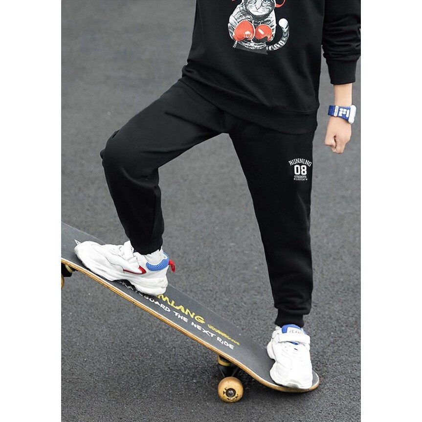 Quần nỉ da cá thu đông &quot;RUN 08&quot; 14-45kg cho bé trai 4-14 tuổi. Năng động. Vải dày dặn, ấm áp. B35