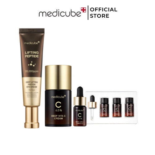 Bộ ba Peptide chống oxy hóa & Phức hợp Deep Vitamin (Tinh chất Vita C+ Kem dưỡng Vita C+ Kem mắt)