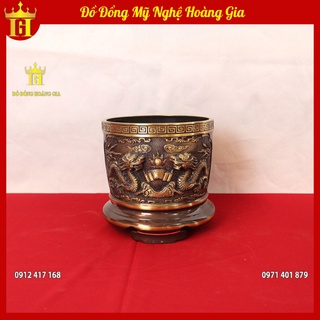 Bát hương đồng hun giả cổ đúc hoàn toàn thủ công
