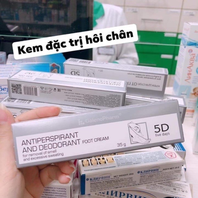 Kem loại bỏ hôi chân Nga 5D GalenoPharm