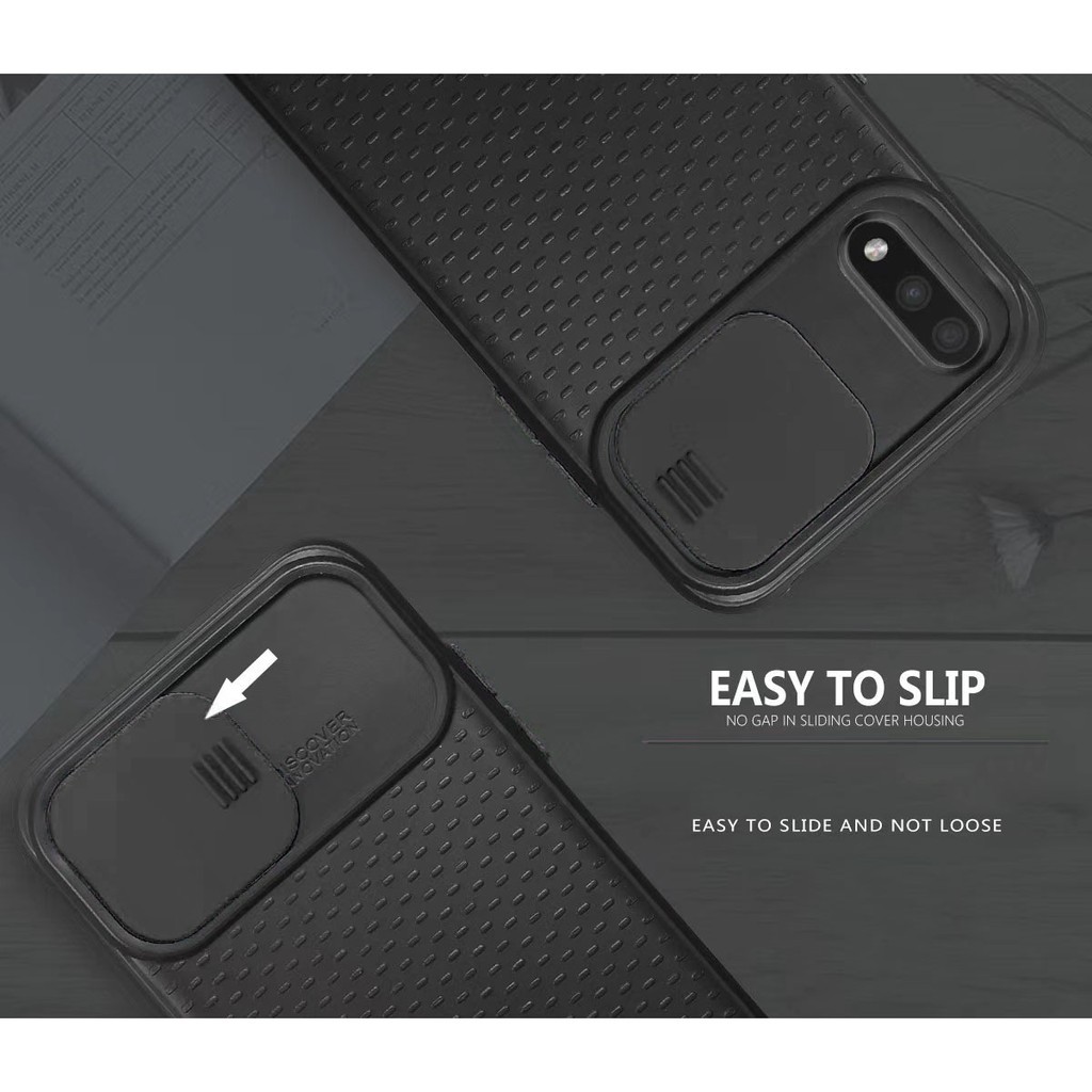 Ốp Điện Thoại Silicon Mềm Có Nắp Trượt Bảo Vệ Ống Kính Máy Ảnh Cho Samsung Galaxy A51 A41 A31 A21 A21s A11 A10 A52 A52S Note 10 Lite