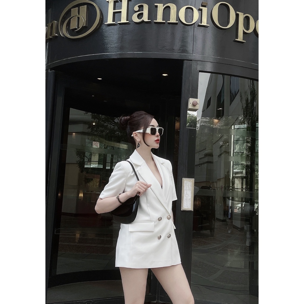 Áo vest trắng ngắn tay AV058