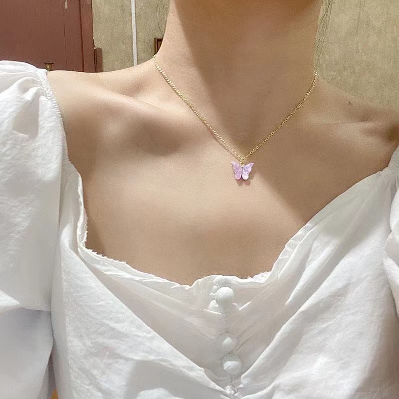 Vòng cổ Hai Lớp Họa Tiết Cánh Bướm Thời Trang Cho Nữ