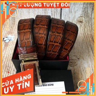 Thắt lưng nam - dây nịt da bò vân cá sấu loại một bcs01 ! '