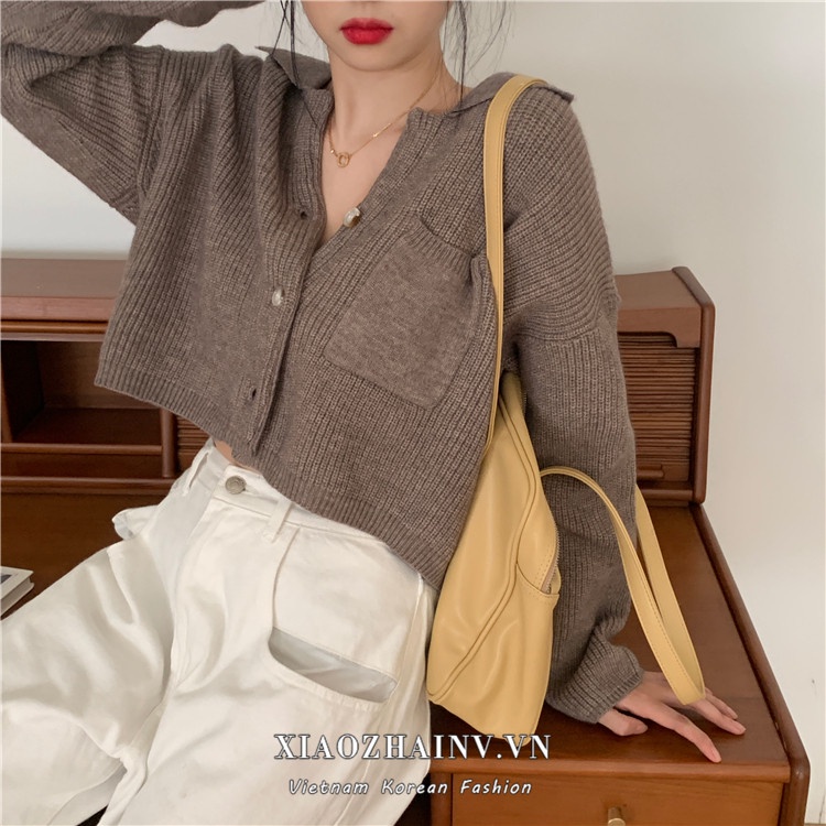 Áo Khoác Cardigan Dệt Kim Phong Cách Retro Hàn Quốc Cho Nữ - Hàng nhập khẩu