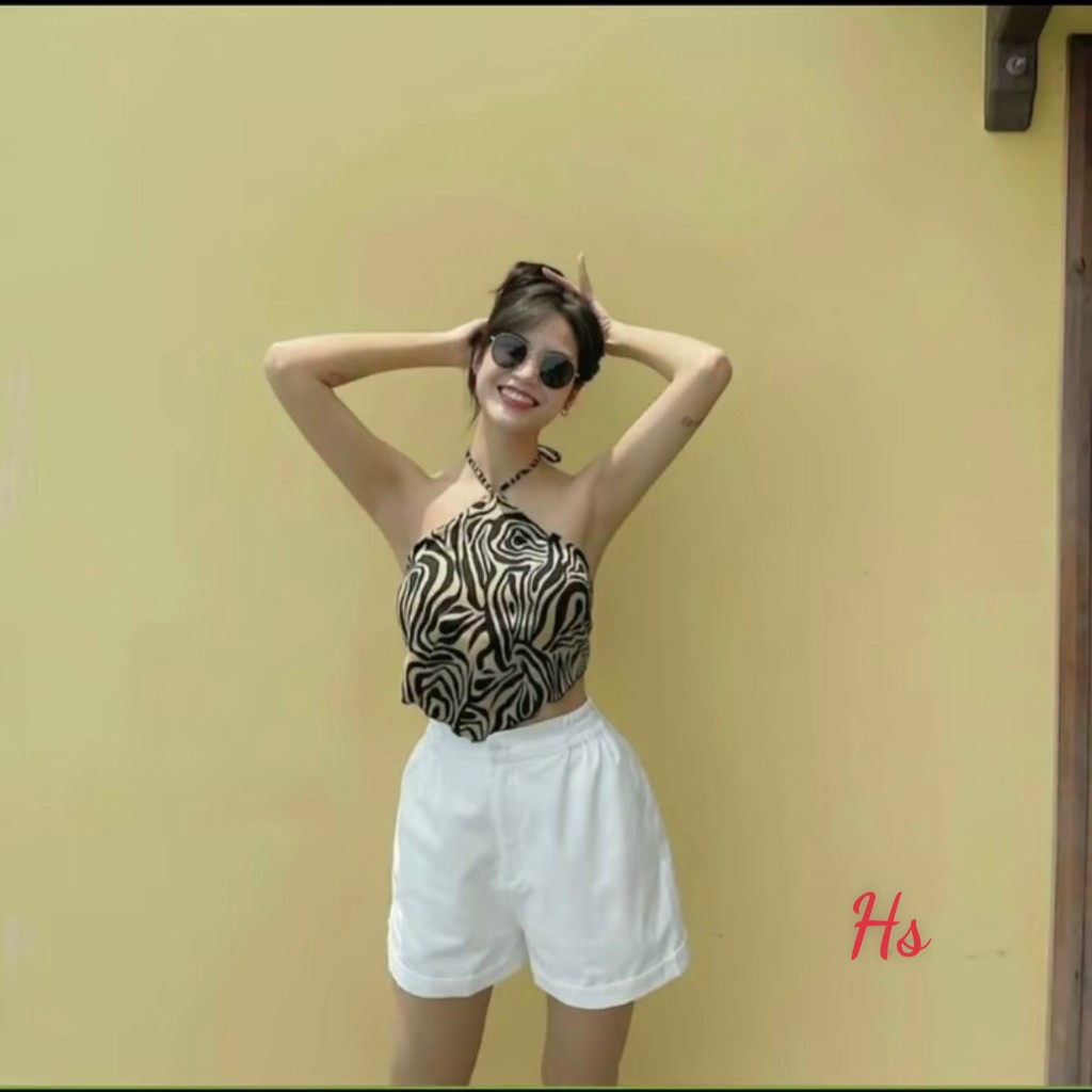 Bộ yếm vằn quần sooc gợi cảm cho nữ Hương Su