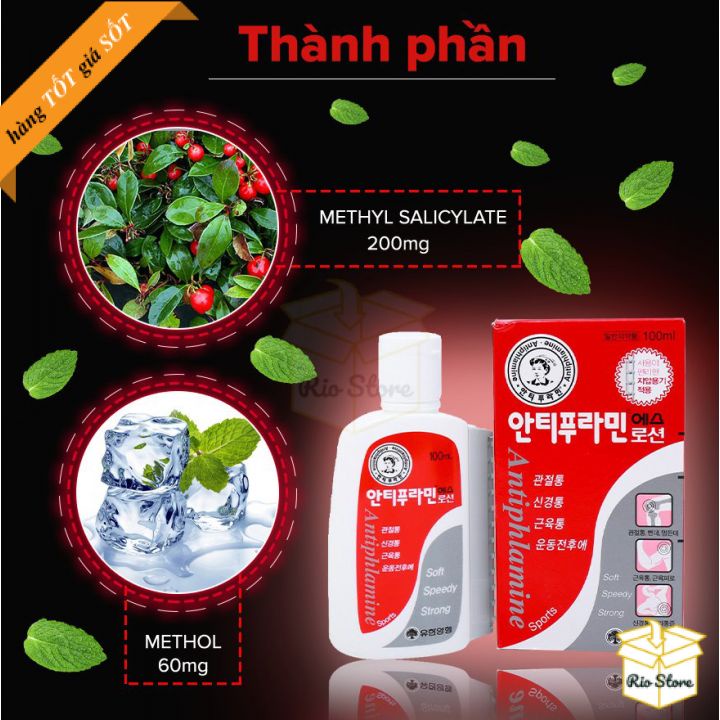 Dầu nóng Hàn Quốc xoa bóp massage Antiphlamine 100ml