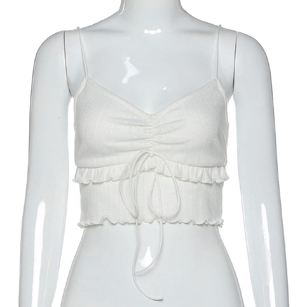 Áo Hai Dây Cổ Chữ V Màu Trơn Thời Trang Mùa Hè