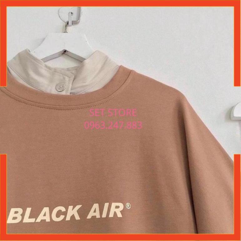 Áo sweater nam nữ, Áo nỉ cotton cổ tròn màu nâu in chữ Black | BigBuy360 - bigbuy360.vn