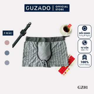 Quần Boxer Nam GUZADO Công Nghệ Dệt Không Đường May, Co giãn 4 chiều, Kháng Khuẩn Cực Tốt GZ01