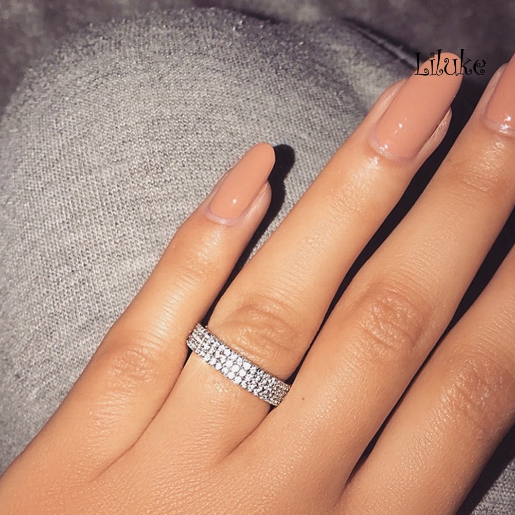 Nhẫn Hợp Kim Trang Trí Đính Đá Nhiều Lớp Thời Trang Cho Nữ