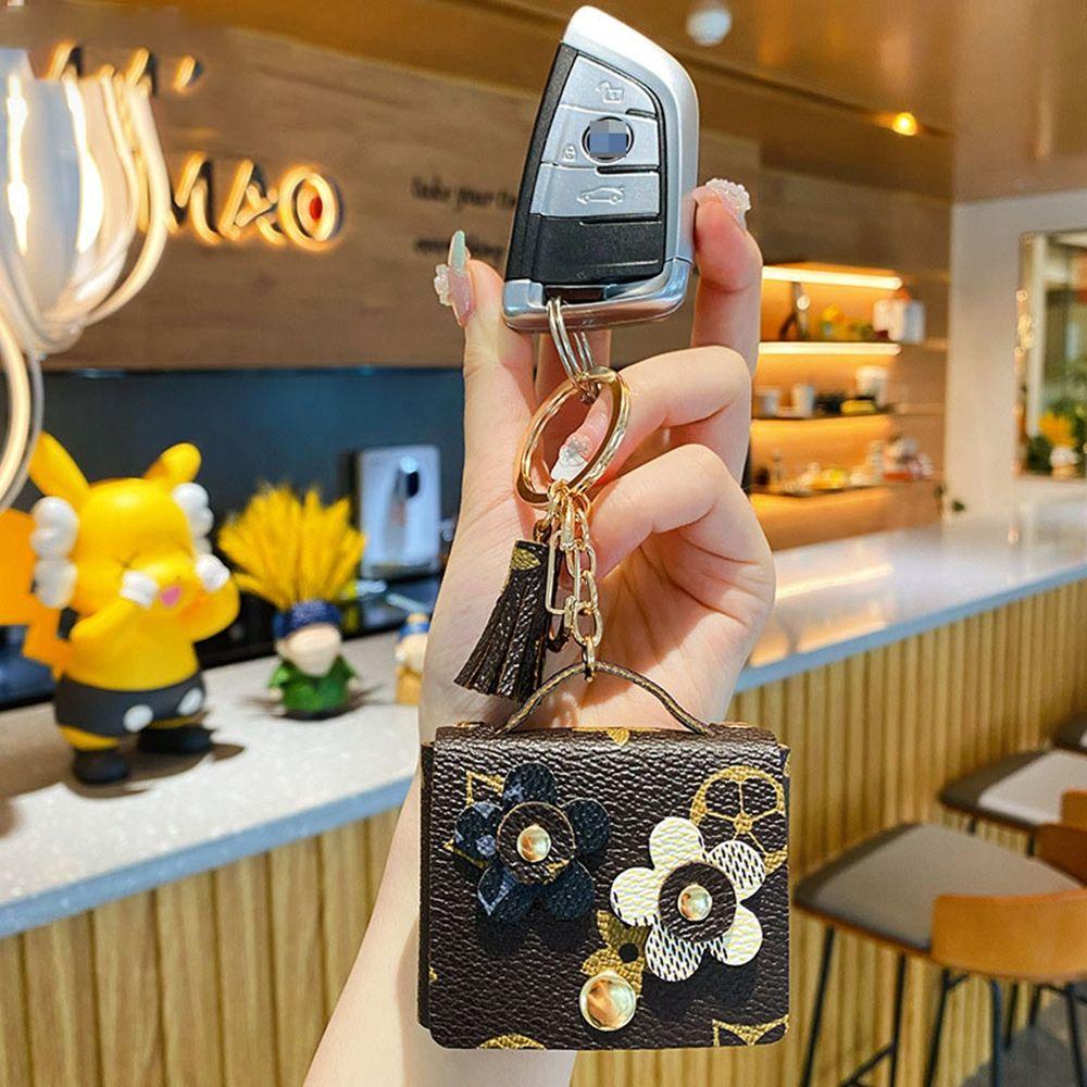 1 Túi Đựng Chìa Khóa / Tai Nghe Bằng Da Họa Tiết Hoạt Hình Dễ Thương Trang Trí Túi Xách / Móc Khóa