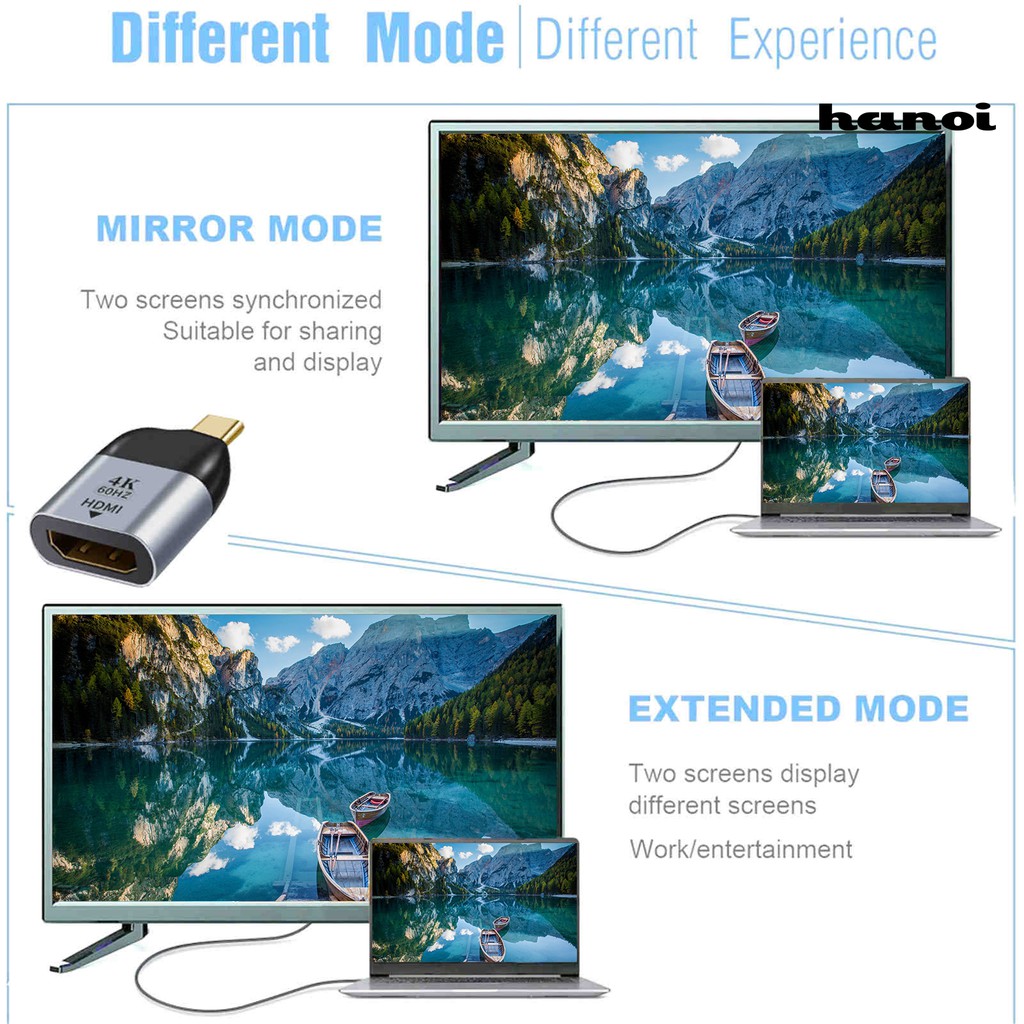 Bộ Chuyển Đổi HN_USB Type C Sang Mini DP 8K 60HZ Cho Thunderbolt 3