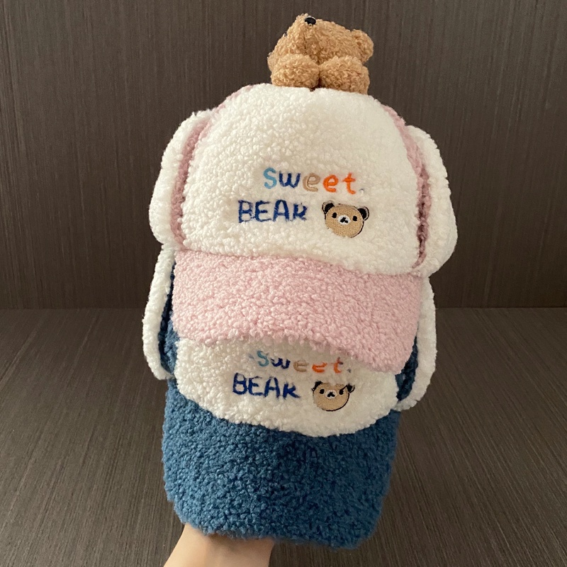 Mũ Nhung Che Tai Giữ Ấm Mùa Thu Đông Cho Bé Trai Và Bé Gái