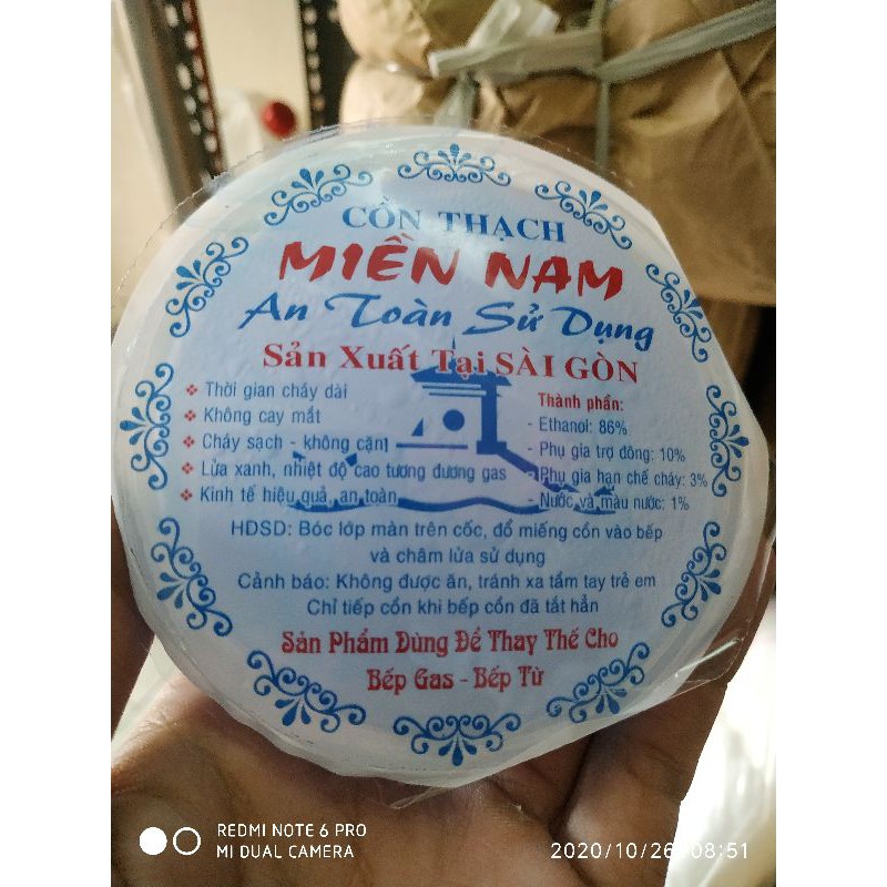 Cồn thạch nấu lẩu, 1 thùng 60 cốc