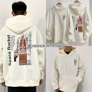 Áo Hoodie Nỉ SPACE ROCKET ulzzang có mũ dáng rộng BC134