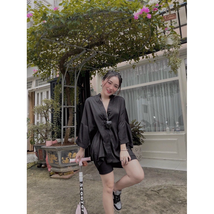 Set Bộ Đồ Nữ - Set Bộ Áo Sơ Mi Form Rộng Quần Ngố BoRip