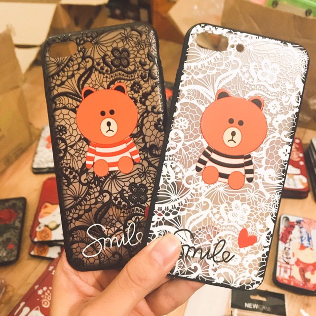 Ốp lưng gấu iphone 7plus/iphone 8plus viền dẻo