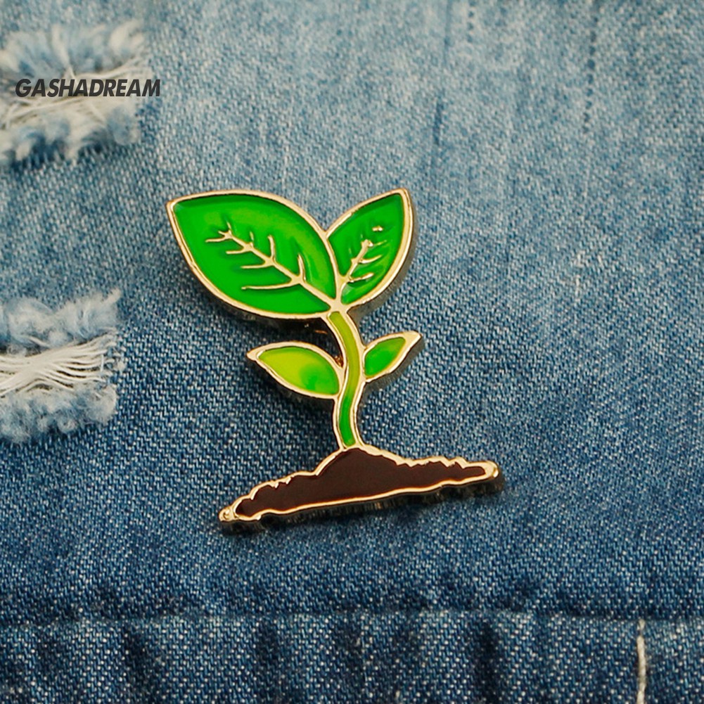 ♉GD Fashion Mini Decor Leaf Bean Brooch Pin DIY Button Badge Gift Men Women Jewelry