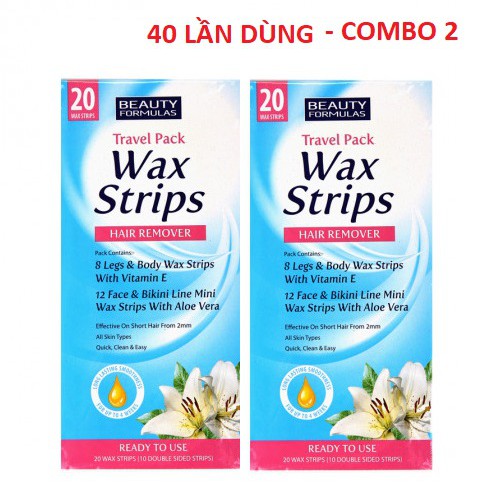 Combo 2 hộp Miếng dán tẩy lông Beauty Formulas du lịch
