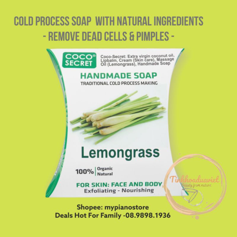 [Sale - 2023] Set 10 bánh Xà bông Coco Secret dưỡng ẩm tẩy tế bào phương pháp Nguội không thêm bột màu - màu nước | BigBuy360 - bigbuy360.vn